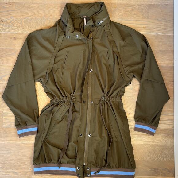 Free People Windswept Hooded Jacket Oversized Olive Green Womens Size Medium - Picture 10 of 11